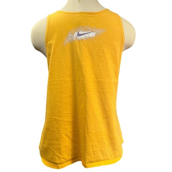 Vintage Nike Tank Top Made in Mexico Size L Yellow Front Back Graphic Retro Soft - Picture 4 of 10